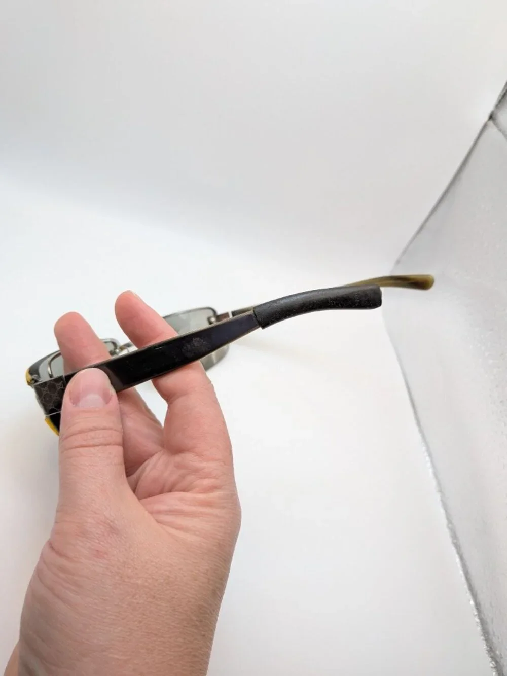 Gucci Vintage Rectangle Sunglasses Black Frame Tinted Lenses
